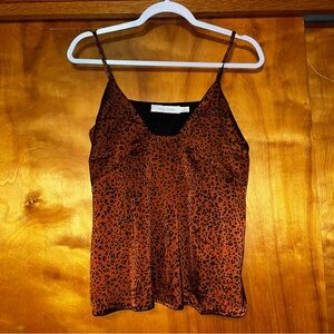 Bishop + Young camisole in a rust-colored leopard print